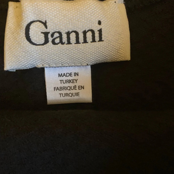 Ganni black waffle knit peplum tank top size S - Picture 2 of 3
